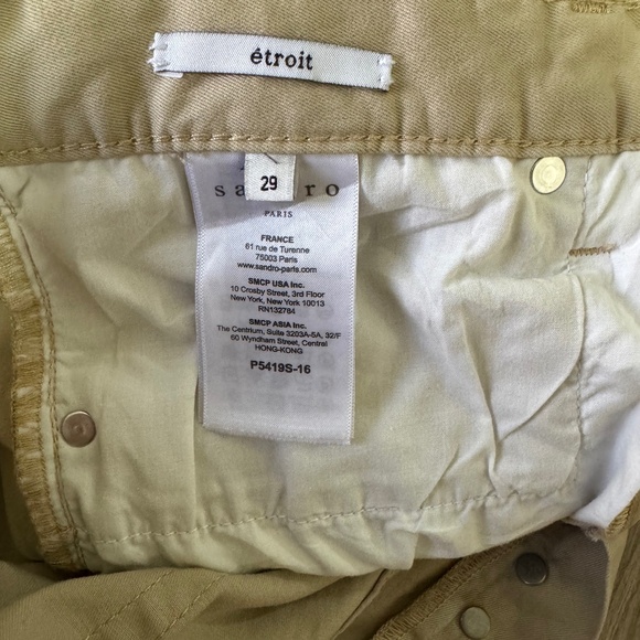 Sandro Paris Khaki Skinny Jeans in Etroit Style Size 29 - Picture 10 of 12